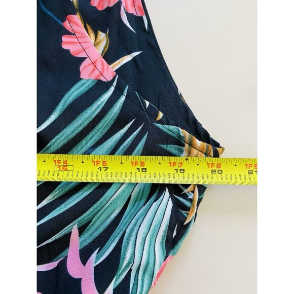 Shein Curve Women's Size 0XL Sleeveless Midi Dress Tropical Print Aloha Sundress - Picture 6 of 8